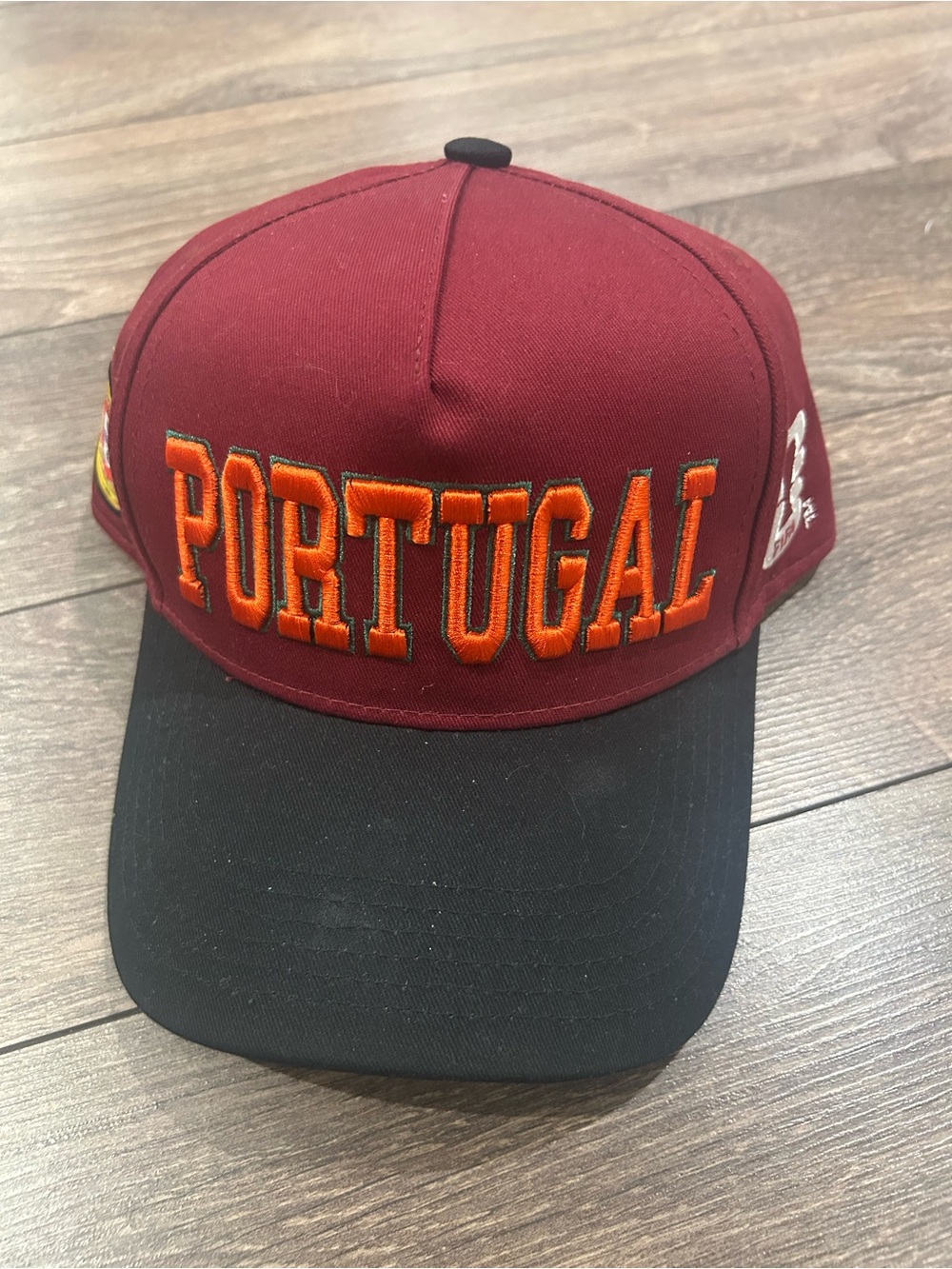 Portugal Embroidered Maroon and Black Baseball Cap